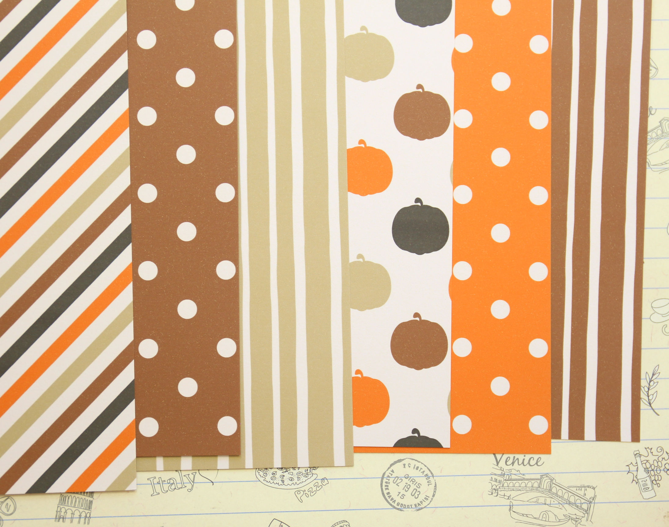 set 01 pumpkin patch mix patterns printed card stock