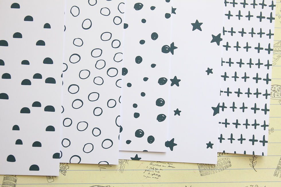 set 04 black & white patterns mix printed card stock