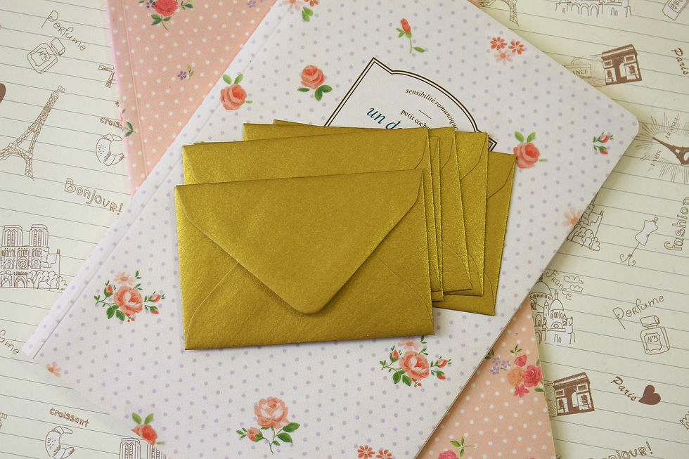Thumbnail: metallic gold lustre mini envelopes & note cards
