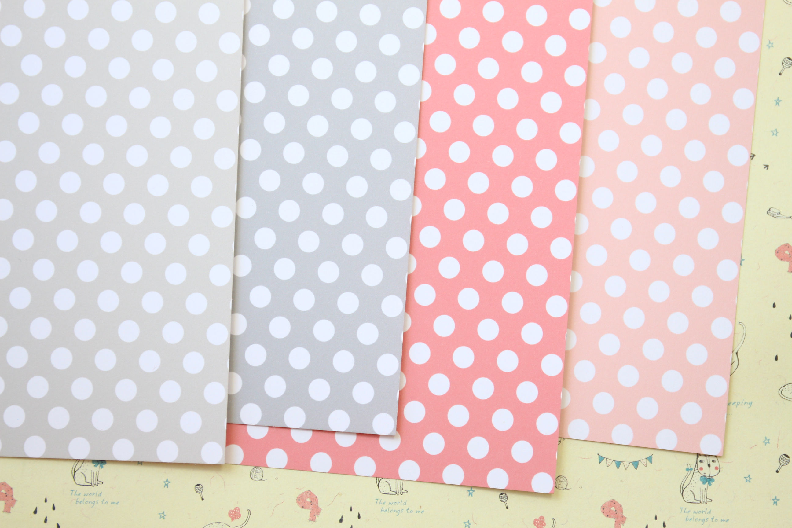 set 03 polka dots mix printed card stock