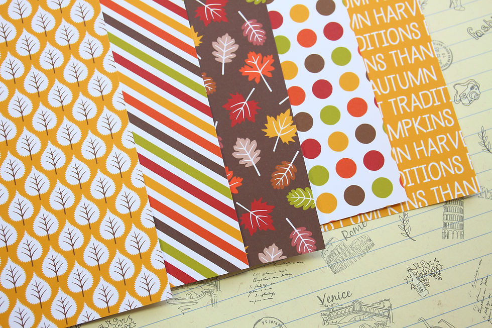 Thumbnail: set 01 fall floral and leaves mix printed card stock