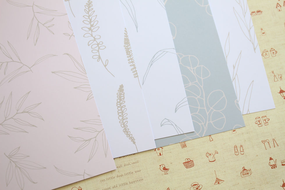 Thumbnail: set 01 romantic leaves printed card stock