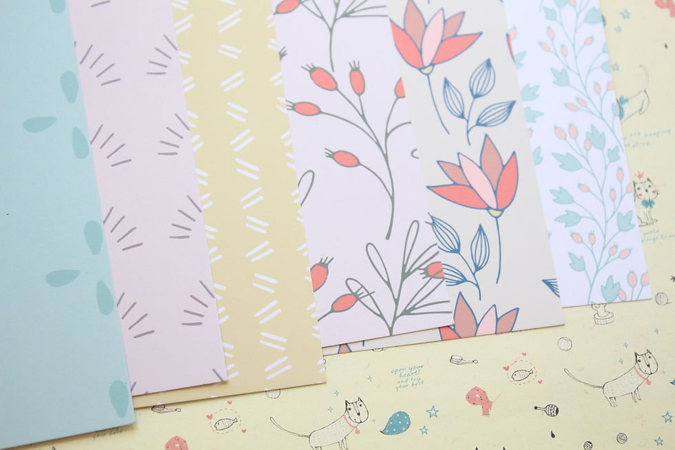 Thumbnail: set 01 wonderland patterns printed card stock