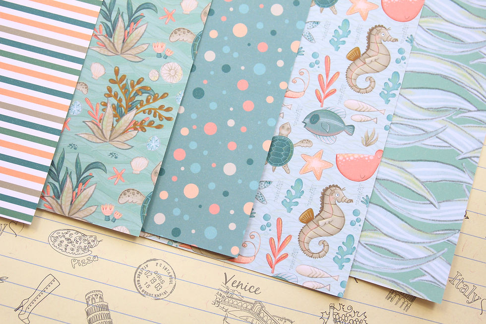 Thumbnail: set 02 underwater mix printed card stock