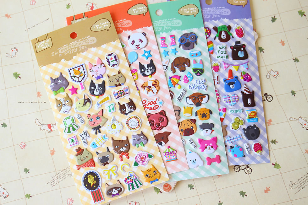 Thumbnail: happy pets cartoon puffy stickers
