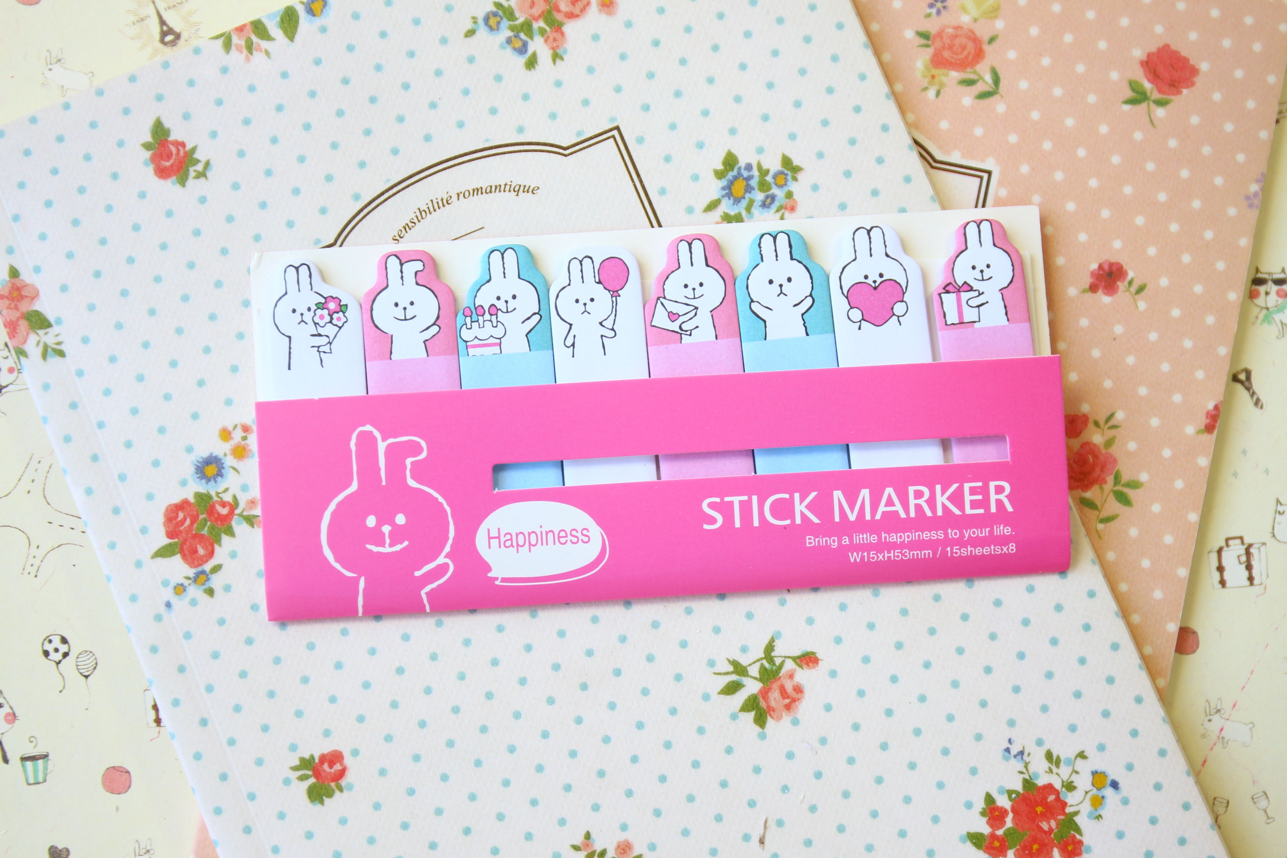 happiness bunny stick marker cartoon sticky notes ver 03
