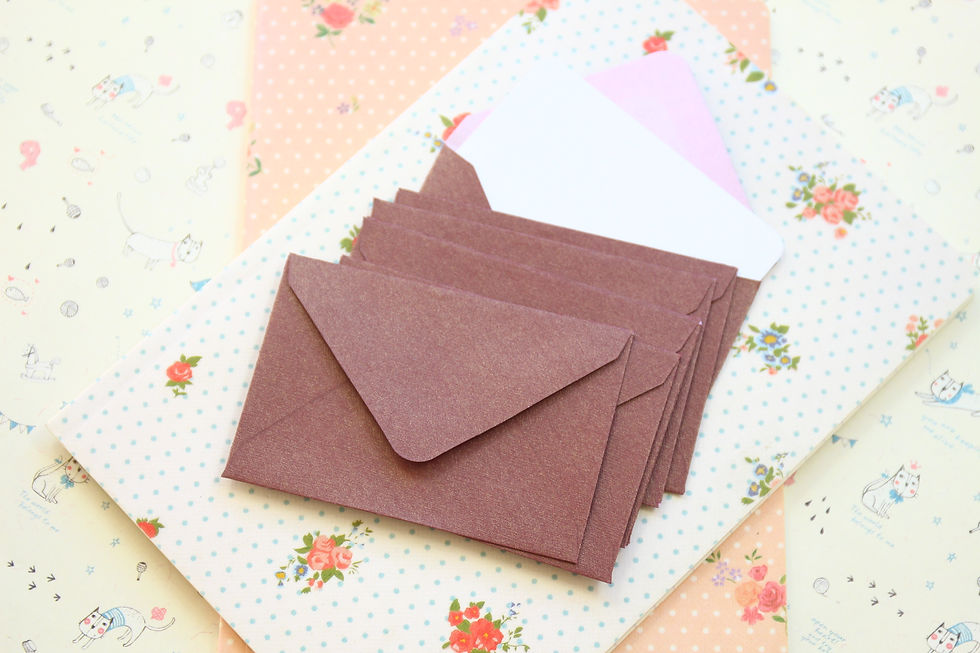 Thumbnail: bronze ore textured mini envelopes & notecards