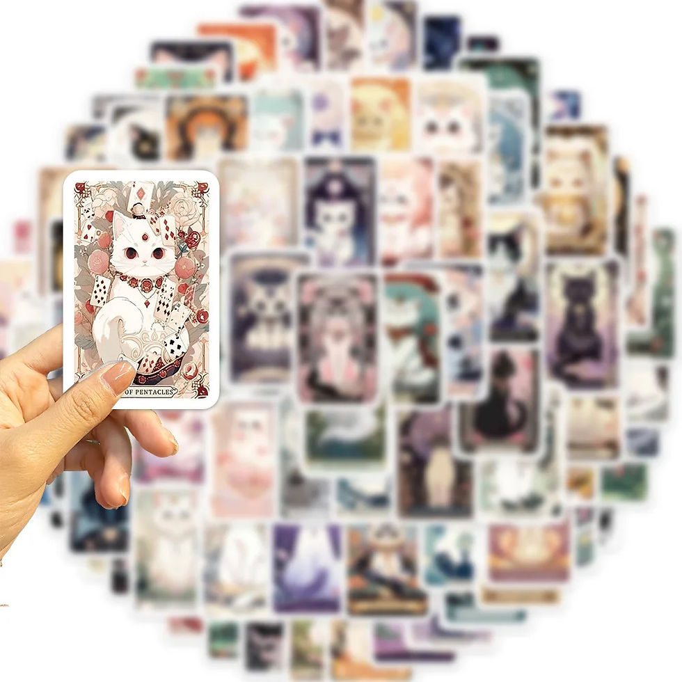 Thumbnail: cute cat tarot large cute cartoon stickers