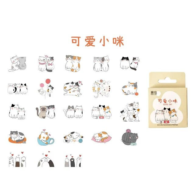 Thumbnail: cute cats etari life cartoon shapes stickers