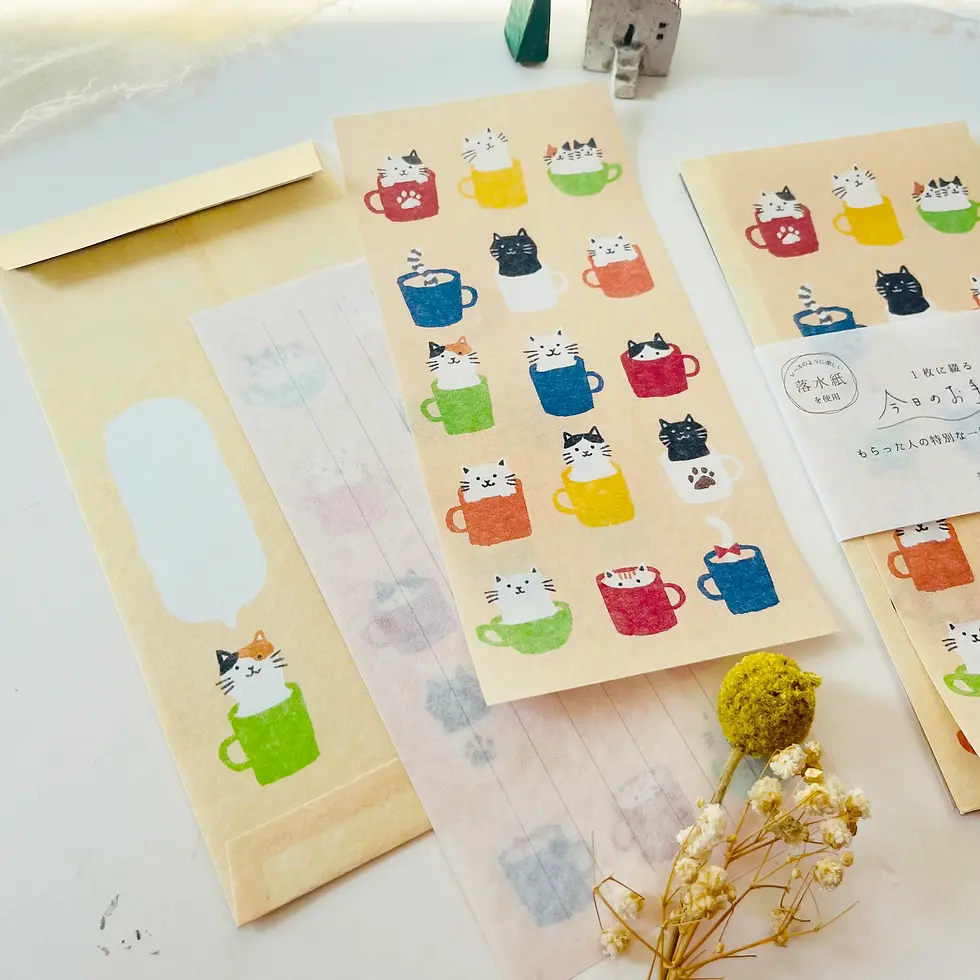 Thumbnail: cup cats furukawa todays letter mini cartoon letter set