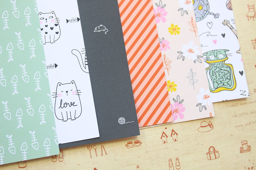 Thumbnail: set 02 live love meow mix printed card stock