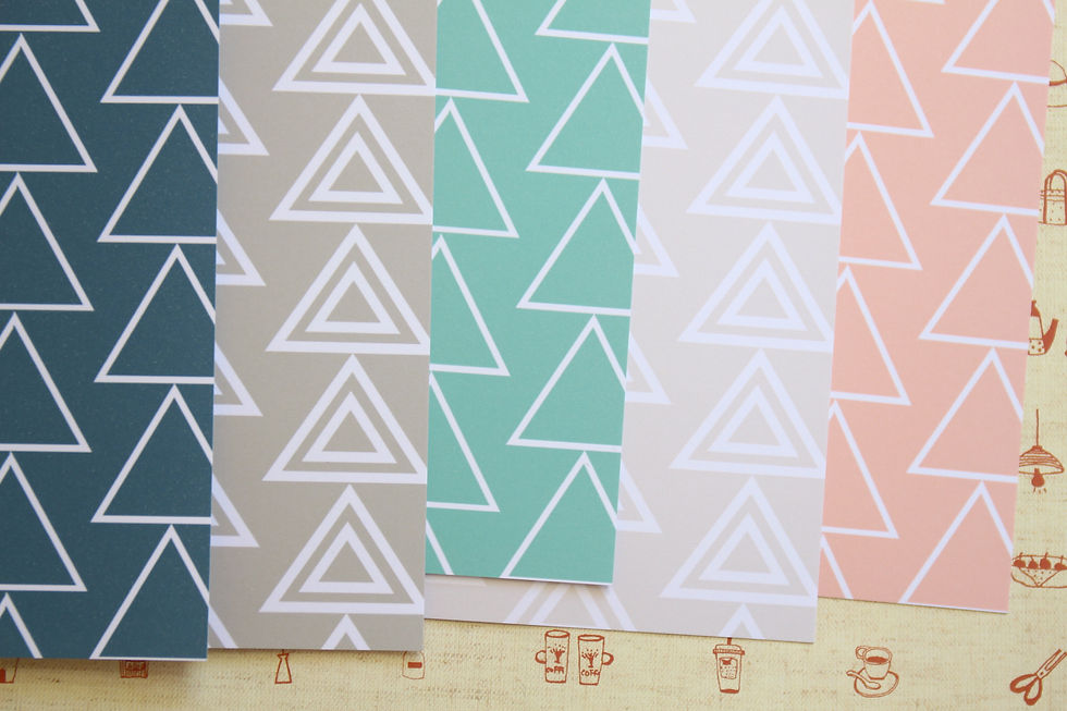 set 02 modern triangles printed card stock