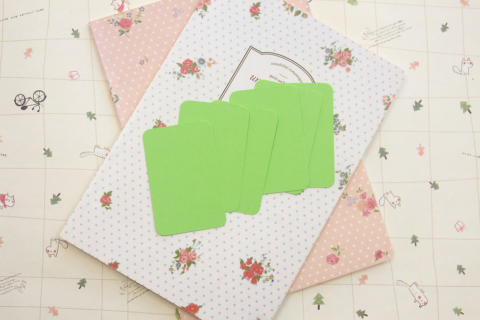 Thumbnail: chartreuse green craft style colour business cards