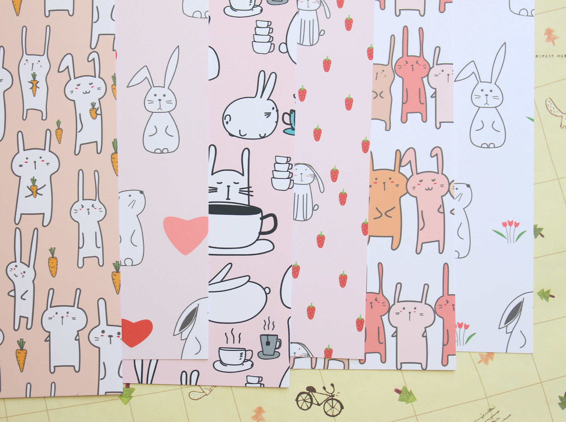 set 01 cute bunny mix printed card stock