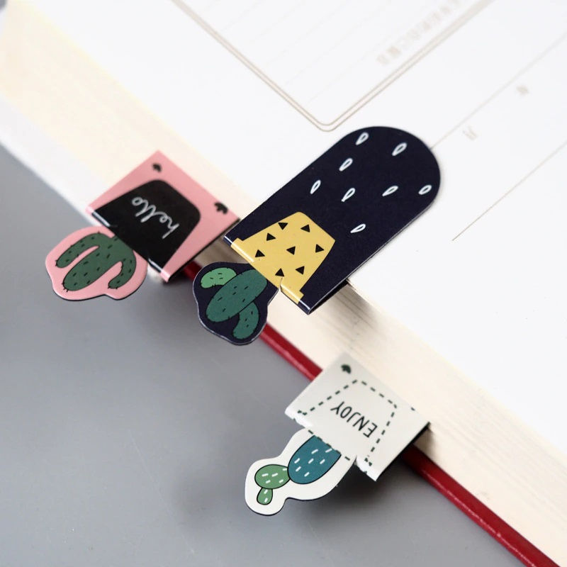 Thumbnail: hello cactus cartoon magnetic bookmarks
