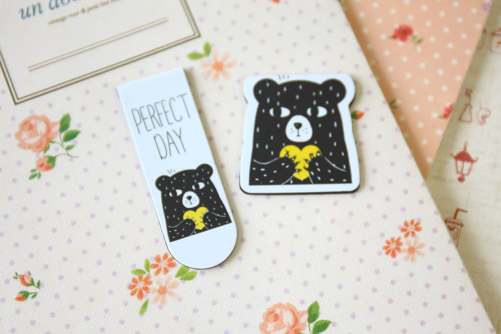 Thumbnail: lovely bear cartoon magnetic bookmarks