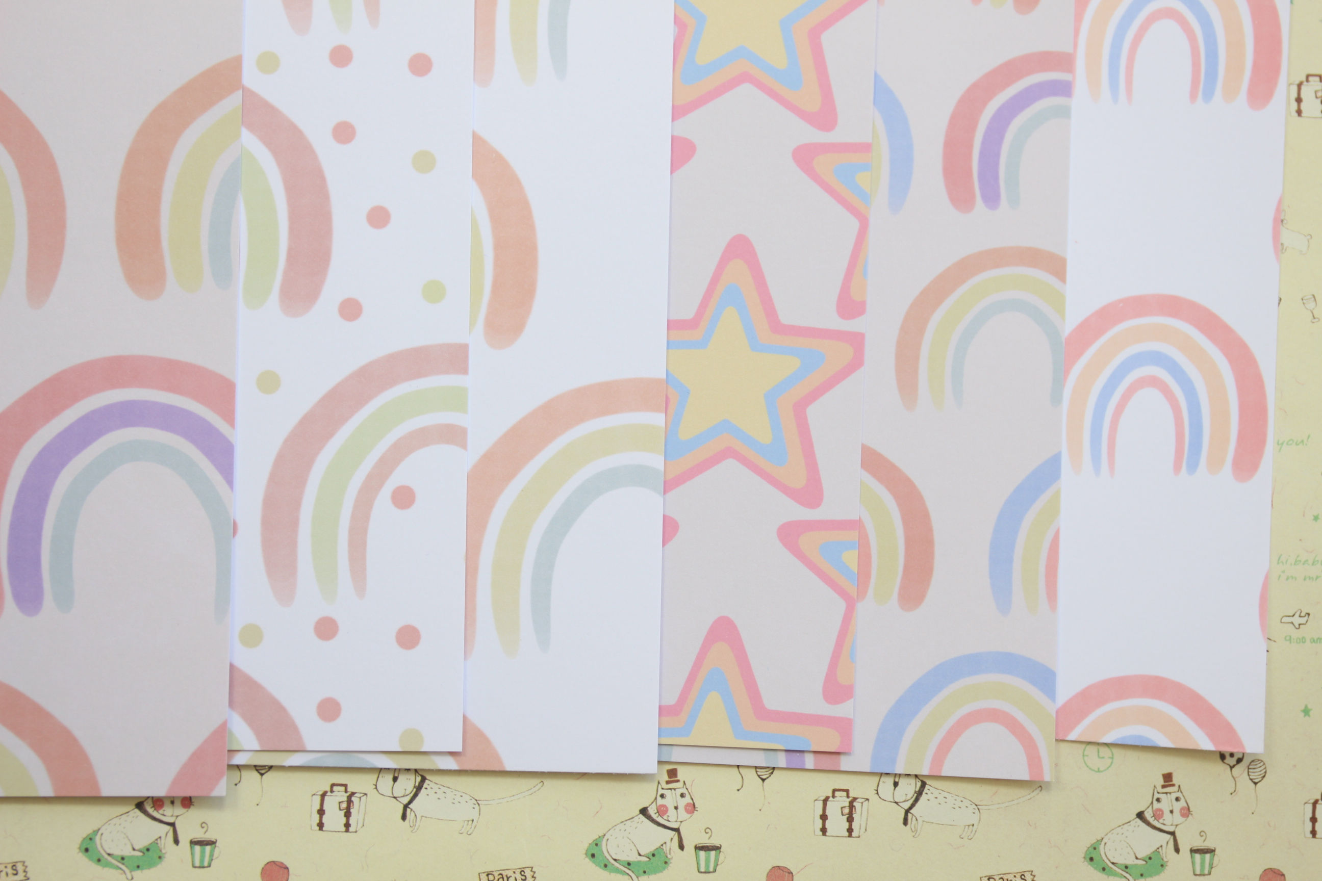 set 04 watercolor rainbows mix printed card stock