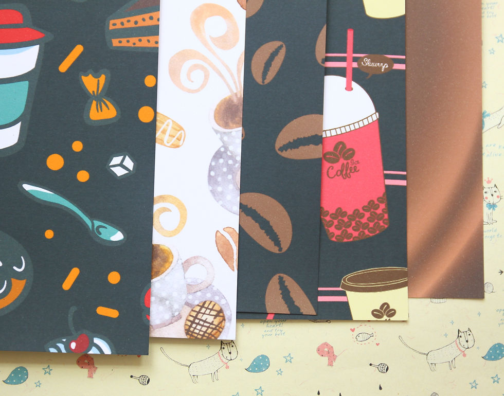 set 03 divine coffee mix printed card stock