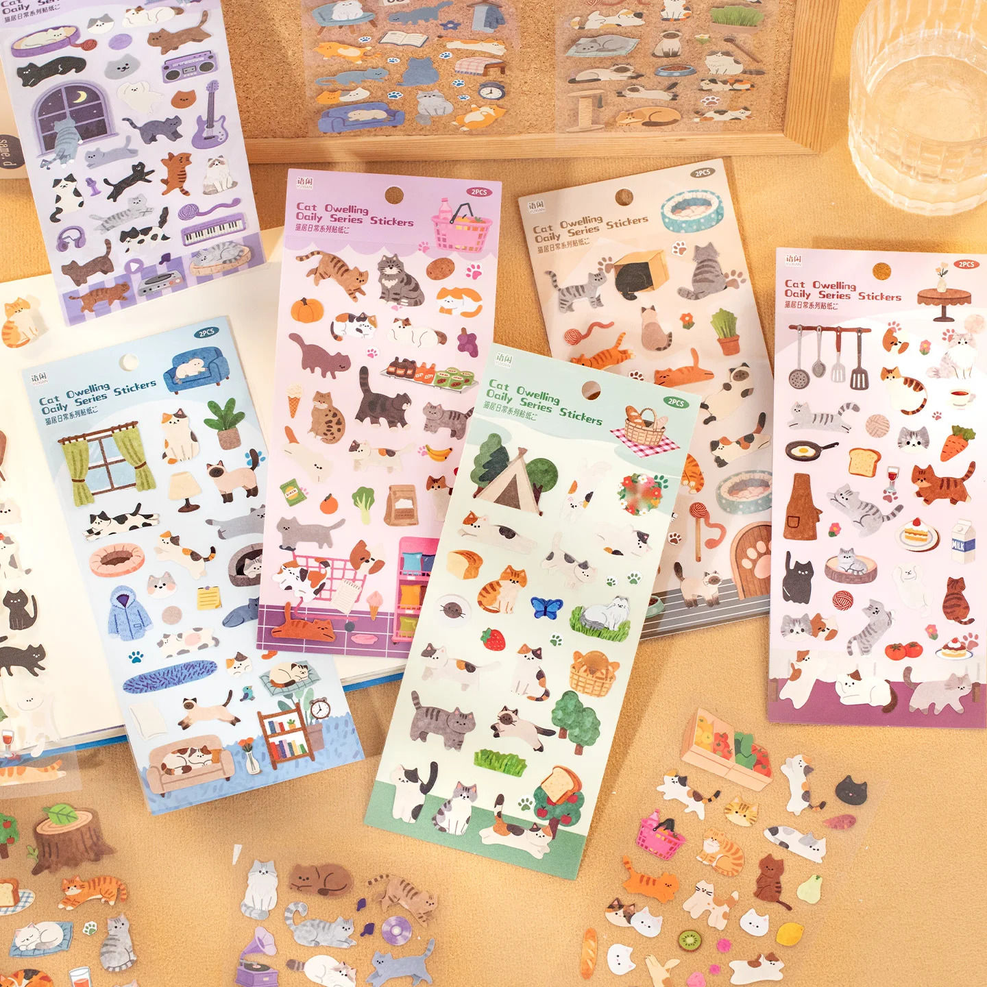 yuxian cat dwelling daily series cartoon stickers