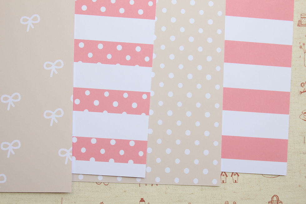 set 02 pink paper mix printed card stock