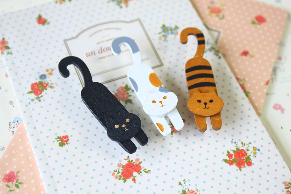 Thumbnail: naughty cats wooden pegs note clips