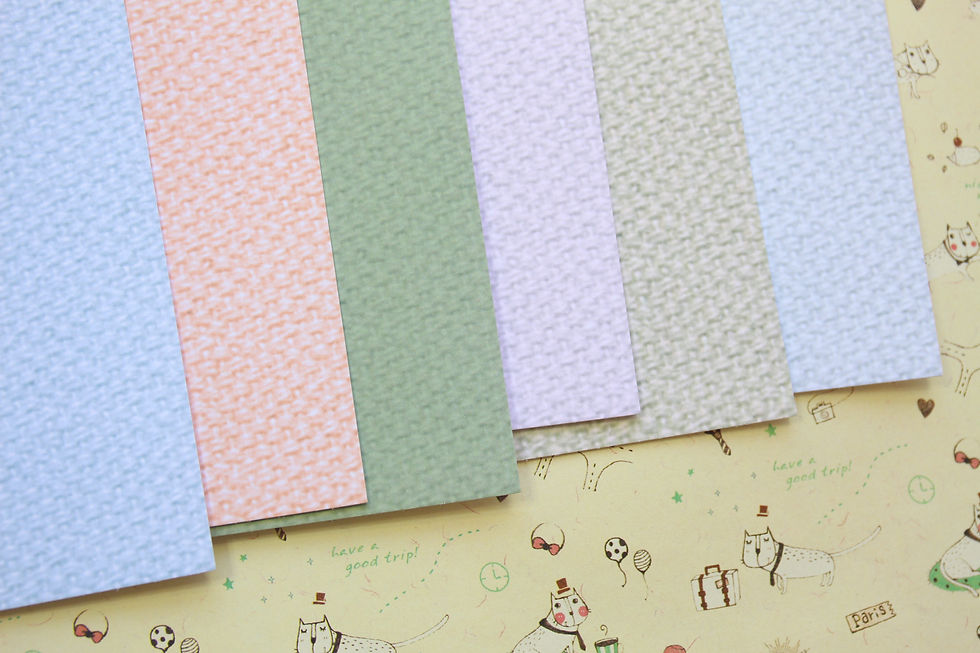 Thumbnail: set 03 pastel linen mix printed card stock