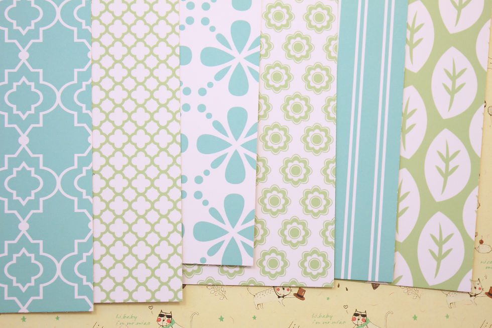 set 01 blue green geometric mix printed card stock