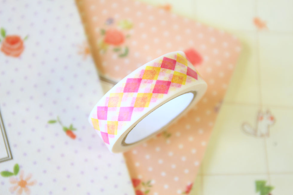 pink & yellow argyle washi tape