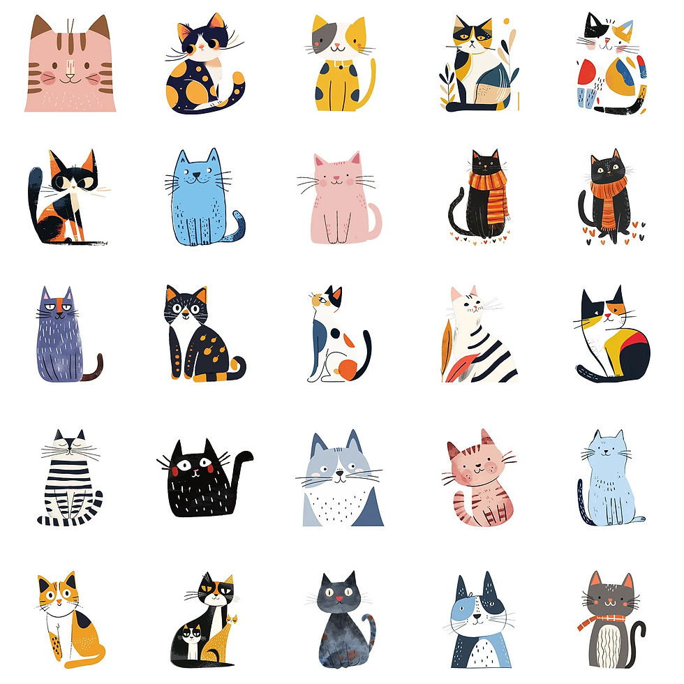 Thumbnail: colorful cats large cute cartoon stickers