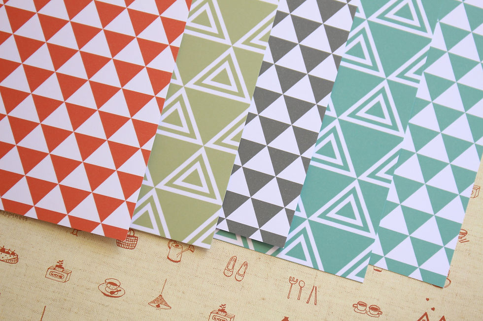 Thumbnail: set 01 tribal pyramid triangles printed card stock