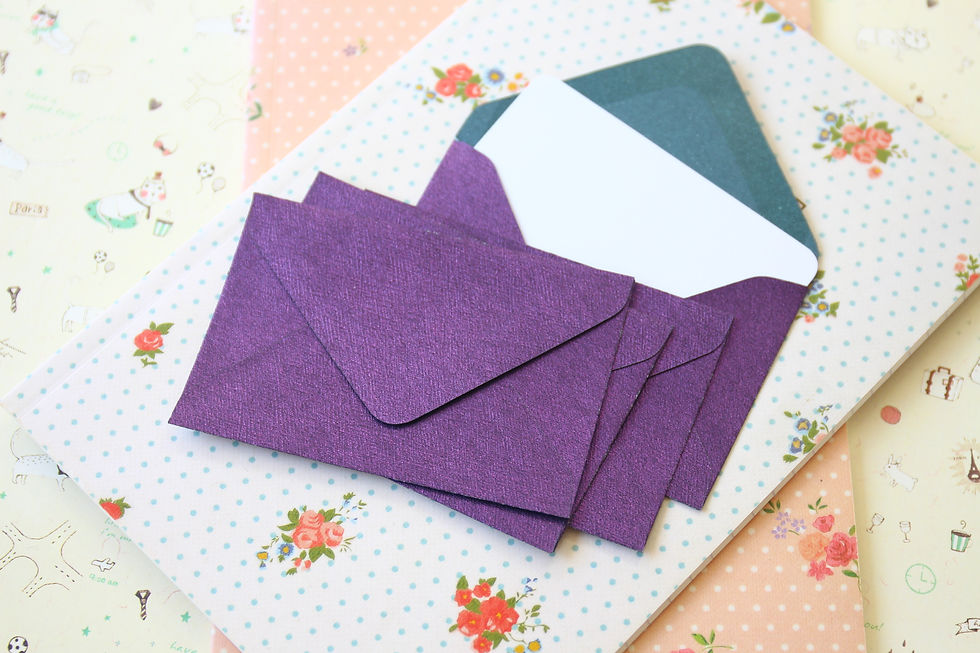 Thumbnail: violet purple textured mini envelopes & notecards