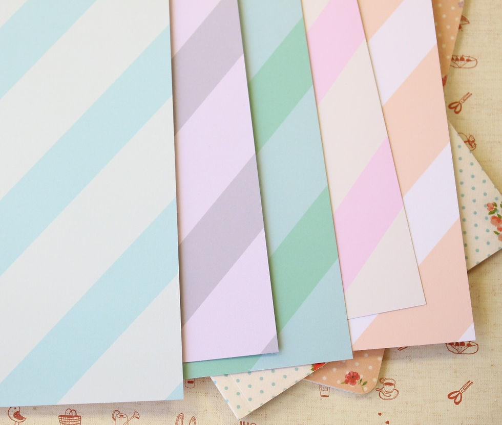 set 04 pastel ice cream stripes mix printed card stock