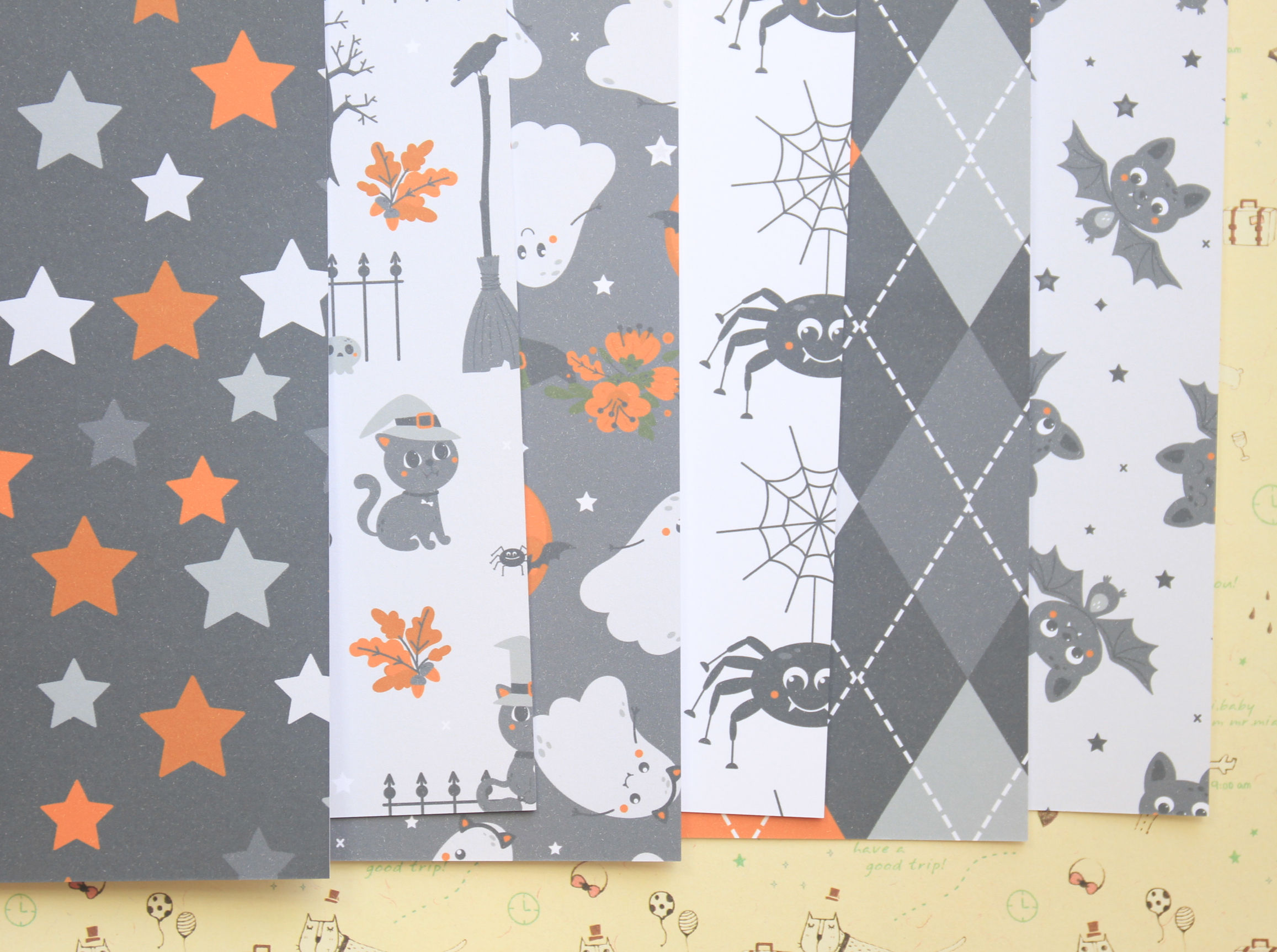 set 02 happy cute halloween mix printed card stock