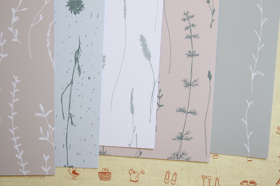 set 04 delicate wildflowers printed card stock