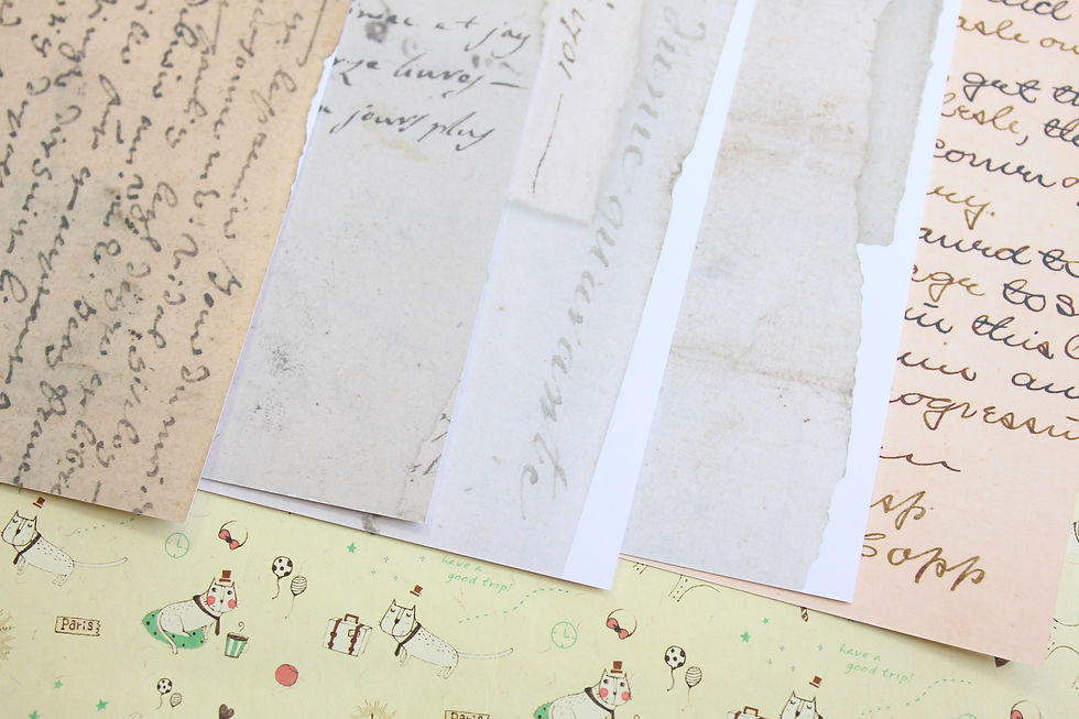 Thumbnail: set 05 antique documents mix printed card stock