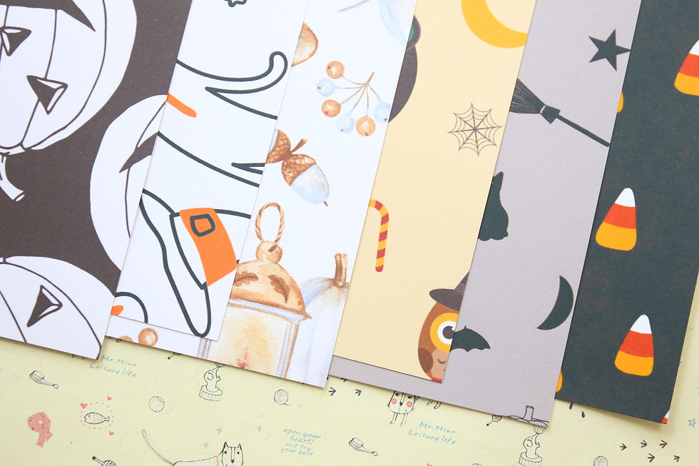 Thumbnail: set 01 halloween patterns mix printed card stock
