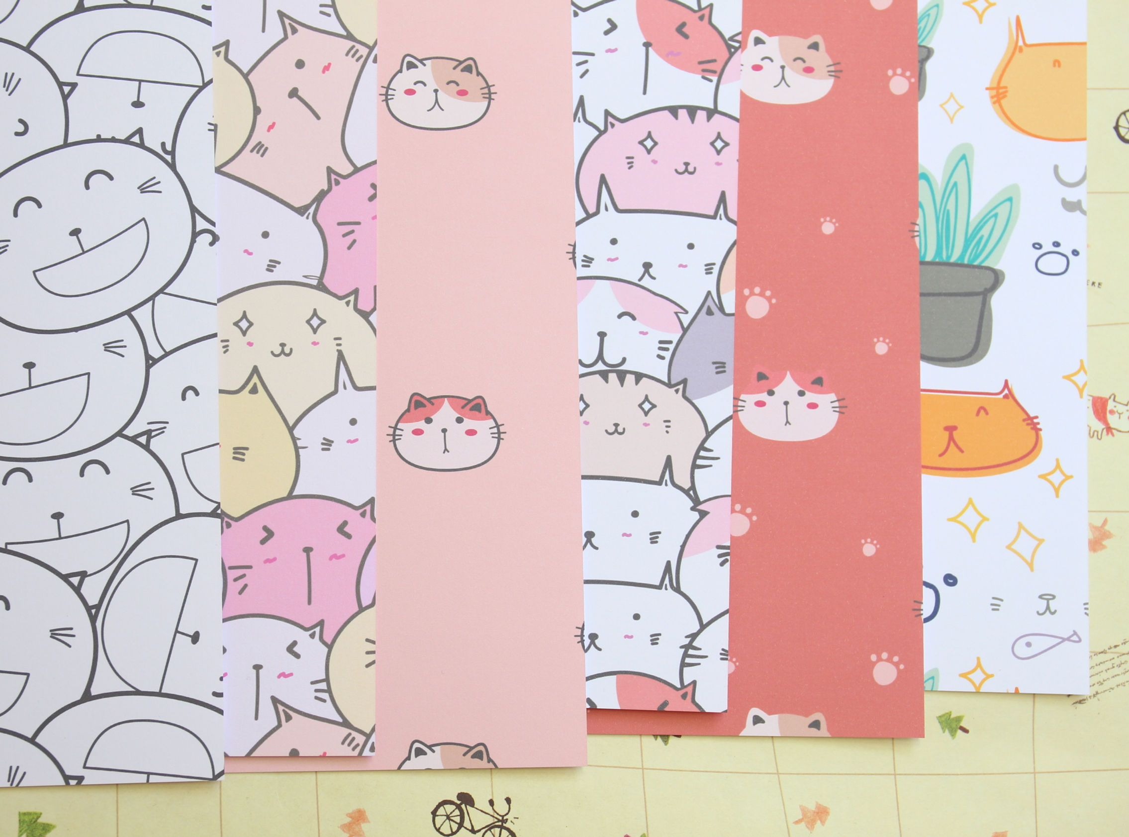 set 01 little cats mix printed card stock