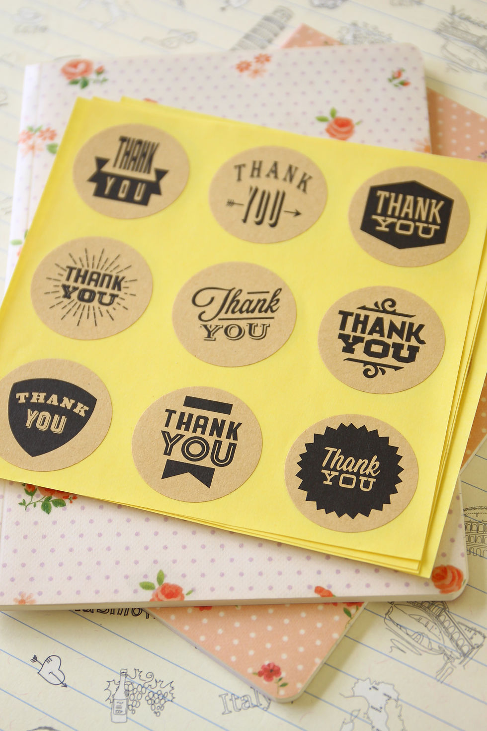 Thumbnail: nacoo thank you kraft brown sticker seals