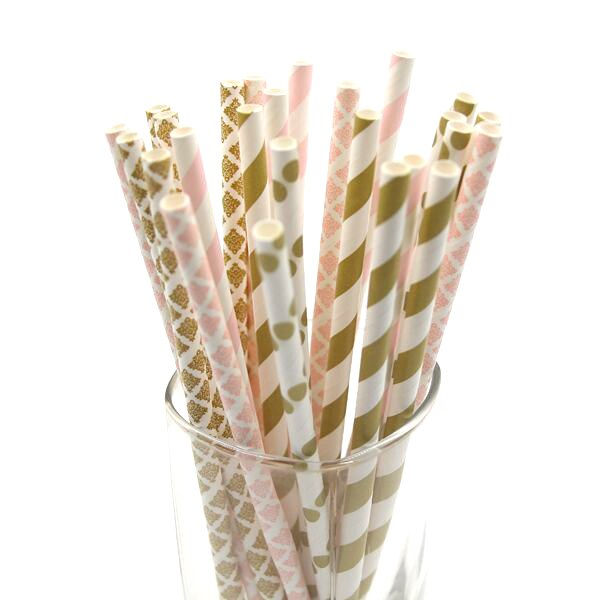 Thumbnail: pastel and gold mix paper straws
