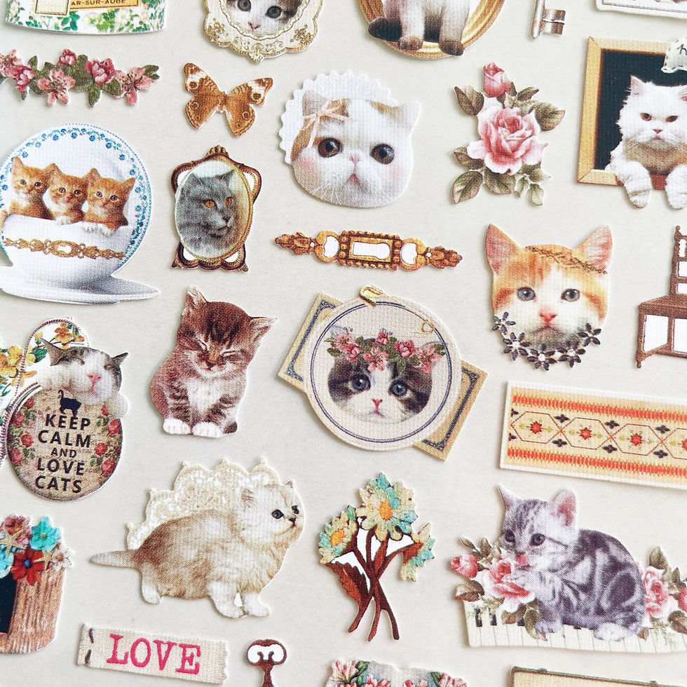 Thumbnail: keep calm & love cats cartoon deco stickers