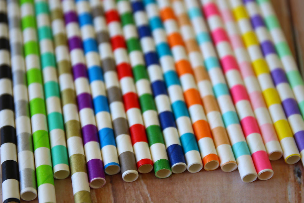 Thumbnail: grey circle stripe paper straws
