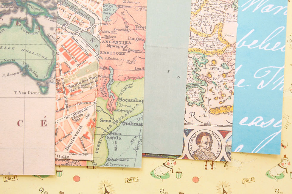 set 02 vintage maps mix printed card stock