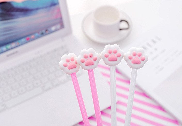 Thumbnail: pink paws cute cartoon gel pen