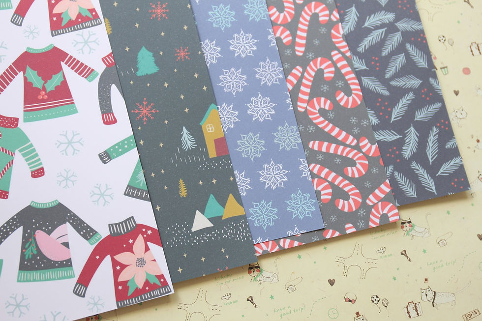 Thumbnail: set 07 holiday patterns mix christmas printed card stock