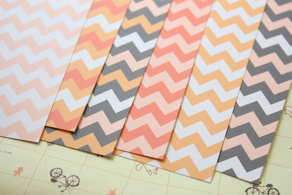 Thumbnail: set 02 autumn chevron printed card stock
