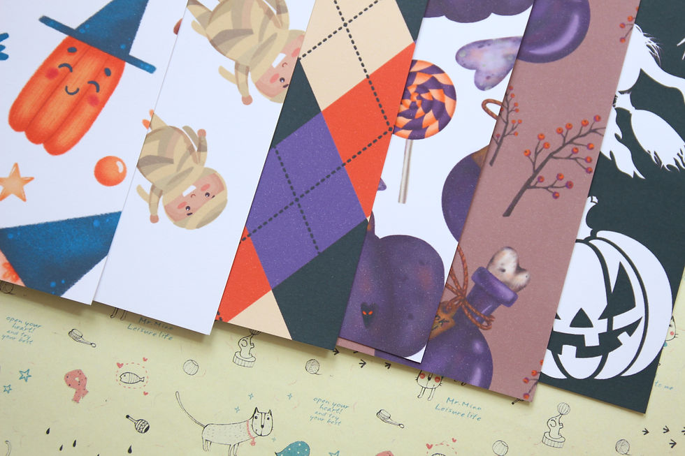 Thumbnail: set 06 halloween patterns mix printed card stock