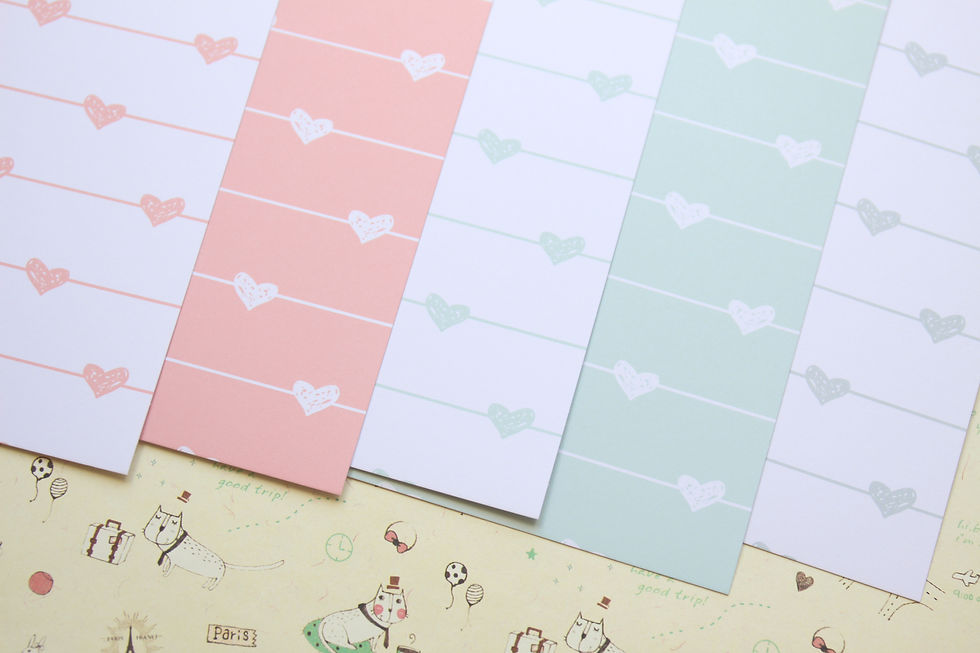 Thumbnail: set 01 cute hearts printed card stock