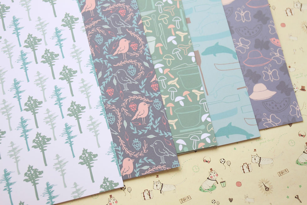 Thumbnail: set 07 japanese forest mix printed card stock