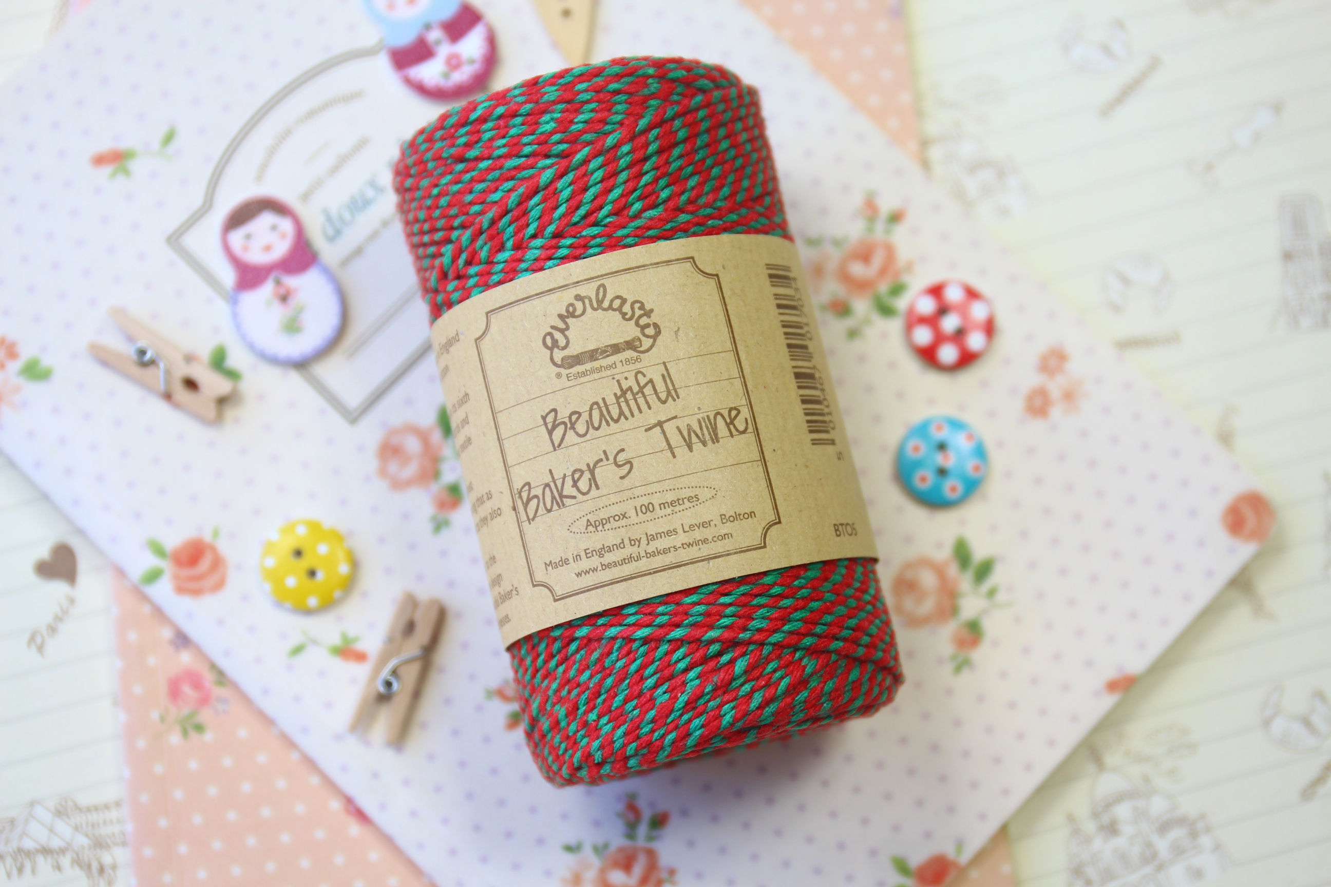 red green - christmas everlasto two tone bakers twine