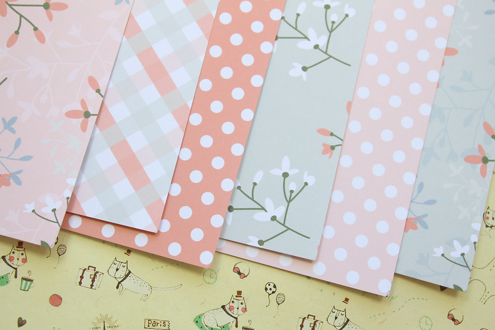 Thumbnail: set 02 pink garden floral mix printed card stock